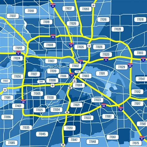 Training and certification options for MAP Houston Texas Zip Code Map